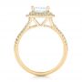 18k Yellow Gold 18k Yellow Gold Custom Diamond Halo Engagement Ring - Front View -  102771 - Thumbnail