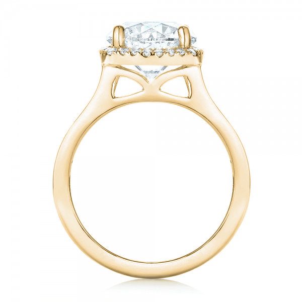 14k Yellow Gold 14k Yellow Gold Custom Diamond Halo Engagement Ring - Front View -  103005
