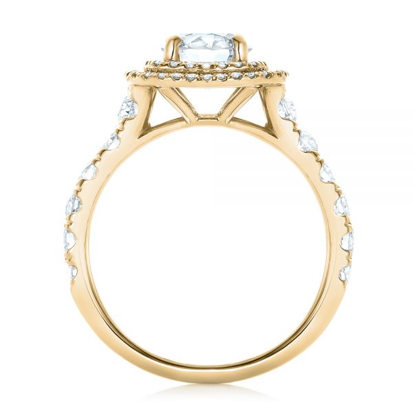 14k Yellow Gold 14k Yellow Gold Custom Diamond Halo Engagement Ring - Front View - 103139