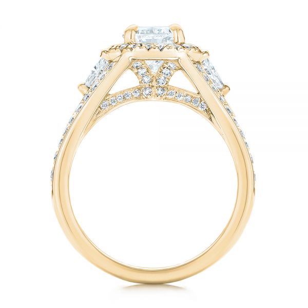 14k Yellow Gold 14k Yellow Gold Custom Diamond Halo Engagement Ring - Front View -  103157