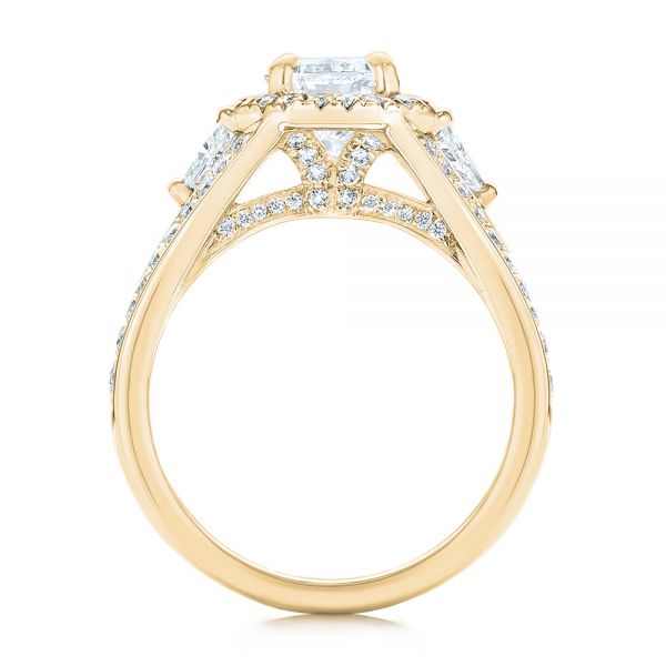 14k Yellow Gold 14k Yellow Gold Custom Diamond Halo Engagement Ring - Front View - 103157