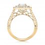 18k Yellow Gold 18k Yellow Gold Custom Diamond Halo Engagement Ring - Front View -  103223 - Thumbnail