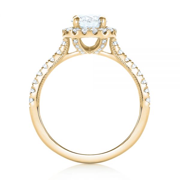 14k Yellow Gold 14k Yellow Gold Custom Diamond Halo Engagement Ring - Front View - 103268