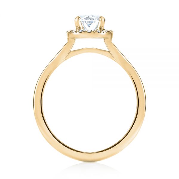 14k Yellow Gold 14k Yellow Gold Custom Diamond Halo Engagement Ring - Front View - 103413