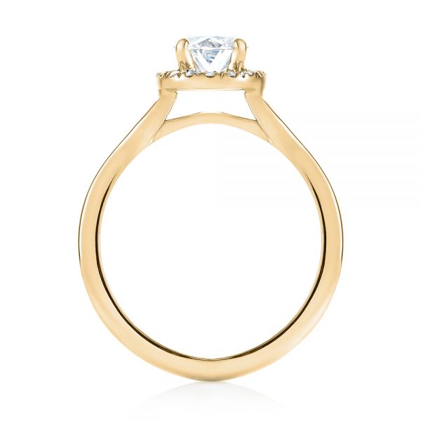 14k Yellow Gold 14k Yellow Gold Custom Diamond Halo Engagement Ring - Front View -  103413