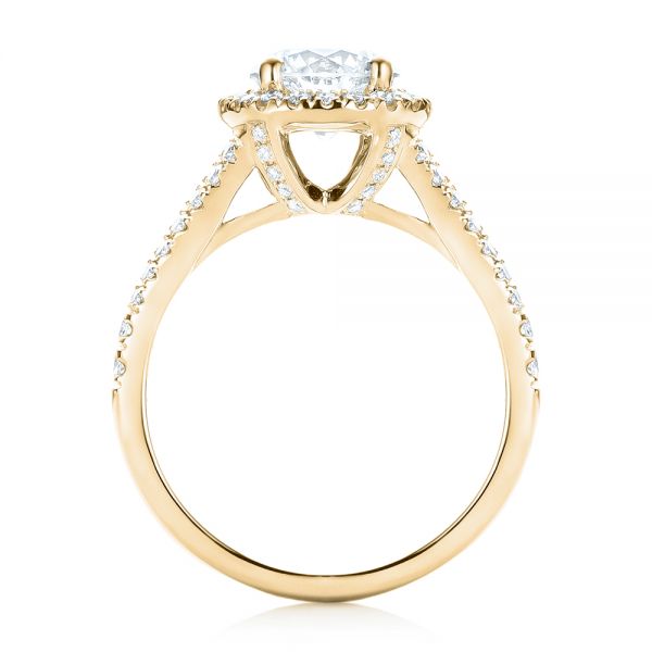 18k Yellow Gold 18k Yellow Gold Custom Diamond Halo Engagement Ring - Front View - 103427