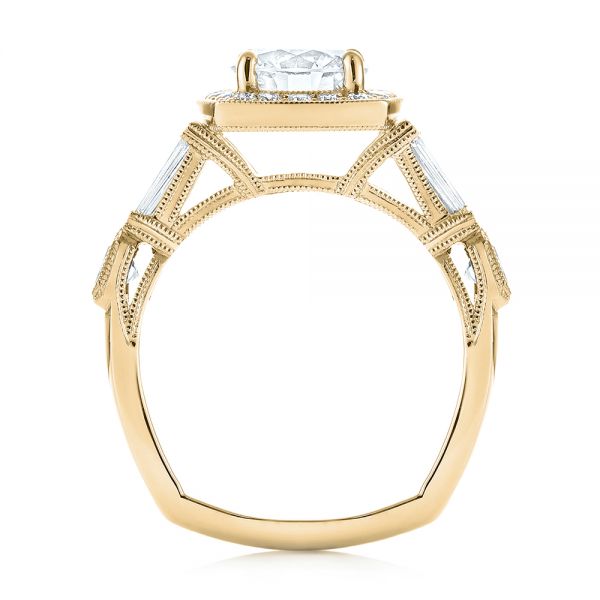 14k Yellow Gold 14k Yellow Gold Custom Diamond Halo Engagement Ring - Front View - 103436