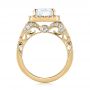 18k Yellow Gold 18k Yellow Gold Custom Diamond Halo Engagement Ring - Front View -  103595 - Thumbnail