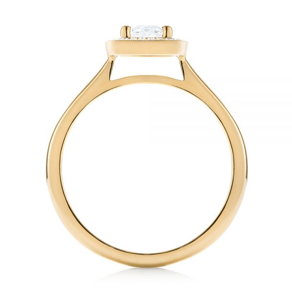 14k Yellow Gold 14k Yellow Gold Custom Diamond Halo Engagement Ring - Front View -  103914