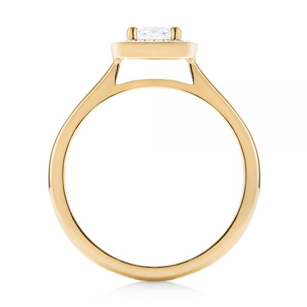 18k Yellow Gold 18k Yellow Gold Custom Diamond Halo Engagement Ring - Front View - 103914