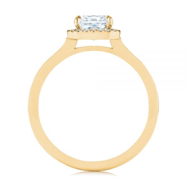 18k Yellow Gold 18k Yellow Gold Custom Diamond Halo Engagement Ring - Front View - 104070