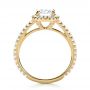 18k Yellow Gold 18k Yellow Gold Custom Diamond Halo Engagement Ring - Front View -  1123 - Thumbnail