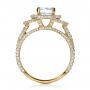 14k Yellow Gold 14k Yellow Gold Custom Diamond Halo Engagement Ring - Front View -  1128 - Thumbnail