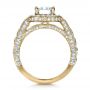 18k Yellow Gold 18k Yellow Gold Custom Diamond Halo Engagement Ring - Front View -  1436 - Thumbnail