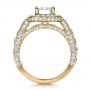 14k Yellow Gold 14k Yellow Gold Custom Diamond Halo Engagement Ring - Front View -  1436 - Thumbnail