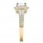18k Yellow Gold 18k Yellow Gold Custom Diamond Halo Engagement Ring - Side View -  100098 - Thumbnail