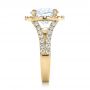 14k Yellow Gold 14k Yellow Gold Custom Diamond Halo Engagement Ring - Side View -  100484 - Thumbnail