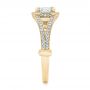 18k Yellow Gold 18k Yellow Gold Custom Diamond Halo Engagement Ring - Side View -  100651 - Thumbnail