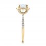 18k Yellow Gold 18k Yellow Gold Custom Diamond Halo Engagement Ring - Side View -  101224 - Thumbnail