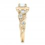 14k Yellow Gold 14k Yellow Gold Custom Diamond Halo Engagement Ring - Side View -  102021 - Thumbnail