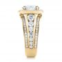 18k Yellow Gold 18k Yellow Gold Custom Diamond Halo Engagement Ring - Side View -  102158 - Thumbnail
