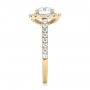 14k Yellow Gold 14k Yellow Gold Custom Diamond Halo Engagement Ring - Side View -  102260 - Thumbnail