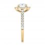 14k Yellow Gold 14k Yellow Gold Custom Diamond Halo Engagement Ring - Side View -  102260 - Thumbnail