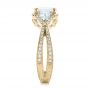 14k Yellow Gold 14k Yellow Gold Custom Diamond Halo Engagement Ring - Side View -  102263 - Thumbnail