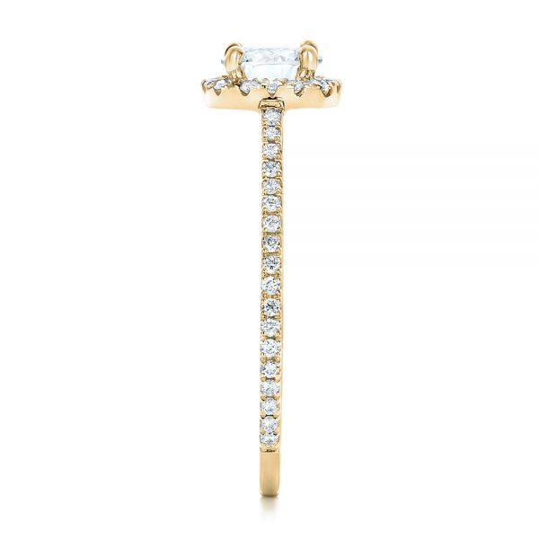 14k Yellow Gold 14k Yellow Gold Custom Diamond Halo Engagement Ring - Side View - 102317