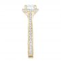18k Yellow Gold 18k Yellow Gold Custom Diamond Halo Engagement Ring - Side View -  102468 - Thumbnail