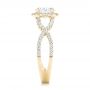 18k Yellow Gold 18k Yellow Gold Custom Diamond Halo Engagement Ring - Side View -  102748 - Thumbnail