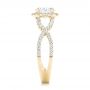14k Yellow Gold 14k Yellow Gold Custom Diamond Halo Engagement Ring - Side View -  102748 - Thumbnail