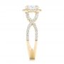 14k Yellow Gold 14k Yellow Gold Custom Diamond Halo Engagement Ring - Side View -  102748 - Thumbnail