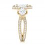 14k Yellow Gold 14k Yellow Gold Custom Diamond Halo Engagement Ring - Side View -  102873 - Thumbnail