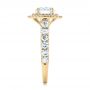 18k Yellow Gold 18k Yellow Gold Custom Diamond Halo Engagement Ring - Side View -  103139 - Thumbnail