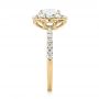 14k Yellow Gold 14k Yellow Gold Custom Diamond Halo Engagement Ring - Side View -  103588 - Thumbnail