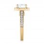 18k Yellow Gold 18k Yellow Gold Custom Diamond Halo Engagement Ring - Side View -  103595 - Thumbnail