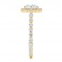 18k Yellow Gold 18k Yellow Gold Custom Diamond Halo Engagement Ring - Side View -  106108 - Thumbnail