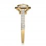 14k Yellow Gold 14k Yellow Gold Custom Diamond Halo Engagement Ring - Side View -  1116 - Thumbnail