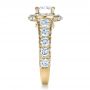 14k Yellow Gold 14k Yellow Gold Custom Diamond Halo Engagement Ring - Side View -  1436 - Thumbnail