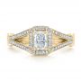 14k Yellow Gold 14k Yellow Gold Custom Diamond Halo Engagement Ring - Top View -  100651 - Thumbnail