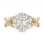 18k Yellow Gold 18k Yellow Gold Custom Diamond Halo Engagement Ring - Top View -  100874 - Thumbnail