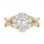 14k Yellow Gold 14k Yellow Gold Custom Diamond Halo Engagement Ring - Top View -  100874 - Thumbnail