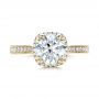 14k Yellow Gold 14k Yellow Gold Custom Diamond Halo Engagement Ring - Top View -  101183 - Thumbnail