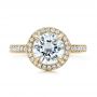 14k Yellow Gold 14k Yellow Gold Custom Diamond Halo Engagement Ring - Top View -  101726 - Thumbnail
