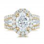 14k Yellow Gold 14k Yellow Gold Custom Diamond Halo Engagement Ring - Top View -  102156 - Thumbnail