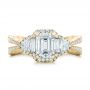 18k Yellow Gold 18k Yellow Gold Custom Diamond Halo Engagement Ring - Top View -  102263 - Thumbnail