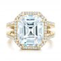 14k Yellow Gold 14k Yellow Gold Custom Diamond Halo Engagement Ring - Top View -  102368 - Thumbnail