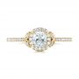 14k Yellow Gold 14k Yellow Gold Custom Diamond Halo Engagement Ring - Top View -  102420 - Thumbnail