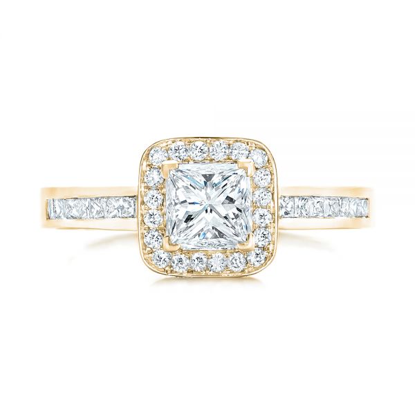 18k Yellow Gold Custom Diamond Halo Engagement Ring #102437 - Seattle ...